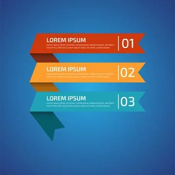 Infographic Design Elements with 3 different color, red, yellow, blue. Temp.. Stock Illustration