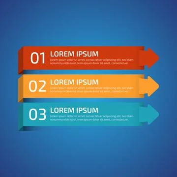 Infographic Design Elements with 3 different color, red, yellow, blue. Temp.. Stock Illustration