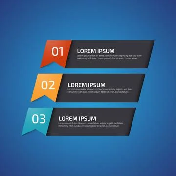 Infographic Design Elements with 3 different color, red, yellow, blue. Temp.. Stock Illustration