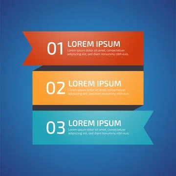 Infographic Design Elements with 3 different color, red, yellow, blue. Temp.. Stock Illustration