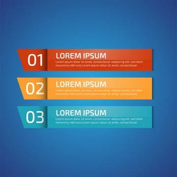 Infographic Design Elements with 3 different color, red, yellow, blue. Temp.. Stock Illustration