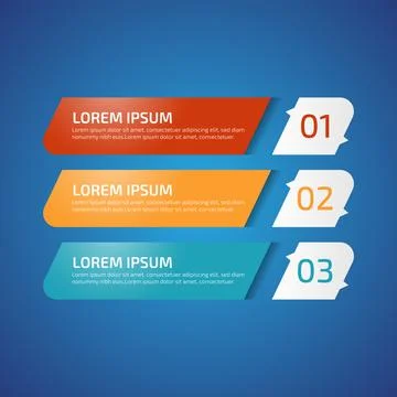 Infographic Design Elements with 3 different color, red, yellow, blue. Temp.. Stock Illustration
