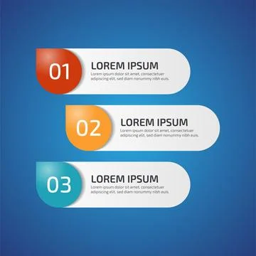 Infographic Design Elements with 3 different color, red, yellow, blue. Temp.. Stock Illustration
