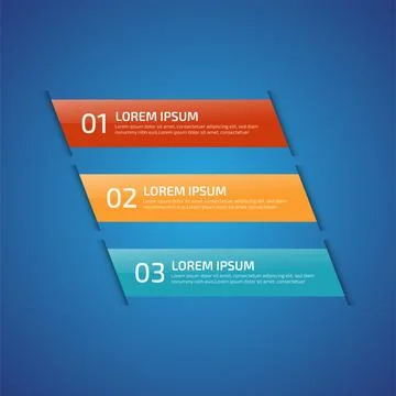 Infographic Design Elements with 3 different color, red, yellow, blue. Temp.. Stock Illustration