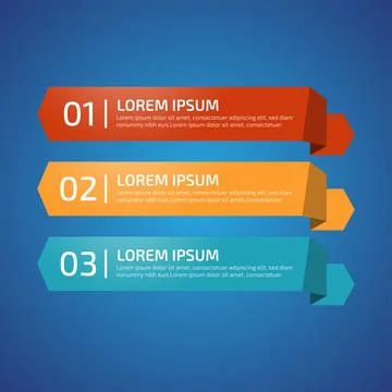 Infographic Design Elements with 3 different color, red, yellow, blue. Temp.. Stock Illustration