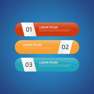 Infographic Design Elements with 3 different color, red, yellow, blue. Temp.. Stock Illustration