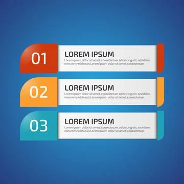 Infographic Design Elements with 3 different color, red, yellow, blue. Temp.. Stock Illustration