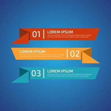 Infographic Design Elements with 3 different color, red, yellow, blue. Temp.. Stock Illustration