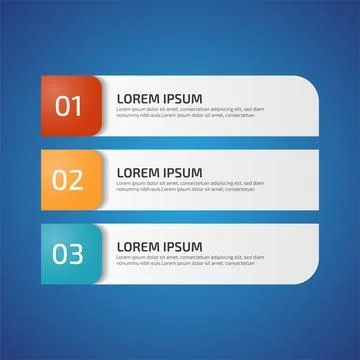 Infographic Design Elements with 3 different color, red, yellow, blue. Temp.. Stock Illustration