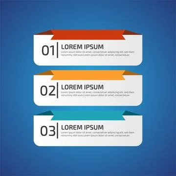 Infographic Design Elements with 3 different color, red, yellow, blue. Temp.. Stock Illustration