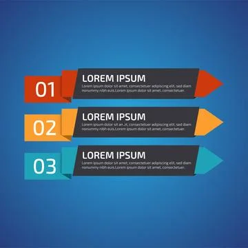 Infographic Design Elements with 3 different color, red, yellow, blue. Temp.. Stock Illustration