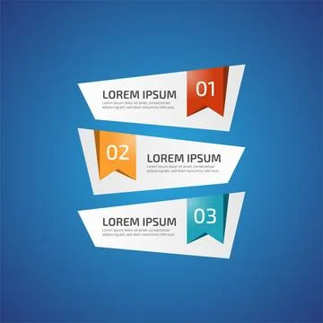 Infographic Design Elements with 3 different color, red, yellow, blue. Temp.. Stock-Illustration