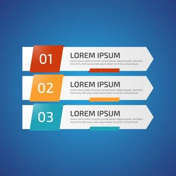 Infographic Design Elements with 3 different color, red, yellow, blue. Temp.. Stock Illustration