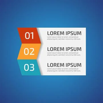 Infographic Design Elements with 3 different color, red, yellow, blue. Temp.. Stock Illustration