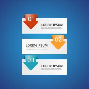 Infographic Design Elements with 3 different color, red, yellow, blue. Temp.. イラスト素材