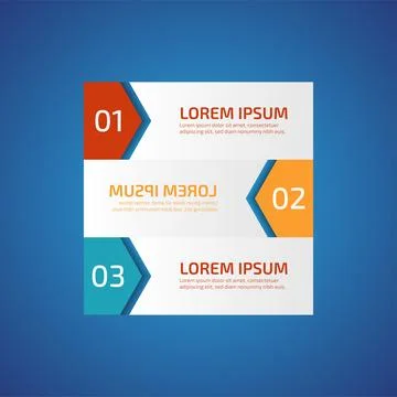 Infographic Design Elements with 3 different color, red, yellow, blue. Temp.. Stock Illustration