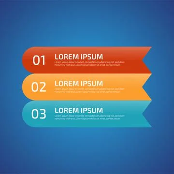 Infographic Design Elements with 3 different color, red, yellow, blue. Temp.. Stock Illustration