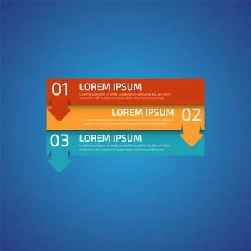 Infographic Design Elements with 3 different color, red, yellow, blue. Temp.. Stock Illustration