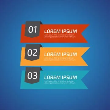 Infographic Design Elements with 3 different color, red, yellow, blue. Temp.. Stock Illustration