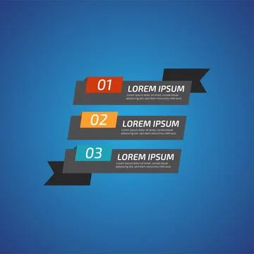 Infographic Design Elements with 3 different color, red, yellow, blue. Temp.. Stock Illustration