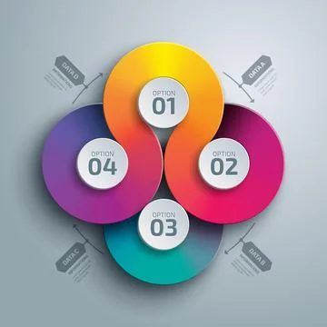Infographic design elements with 4 options business concept data visualization Illustrazione stock