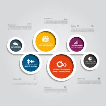 Infographic design with elements and icons. Vector illustration Illustrazione stock