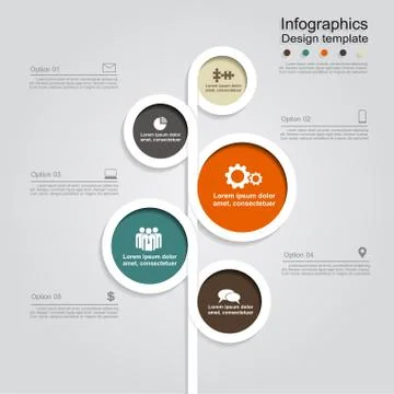 Infographic design with elements and icons. Vector illustration Stock Illustration