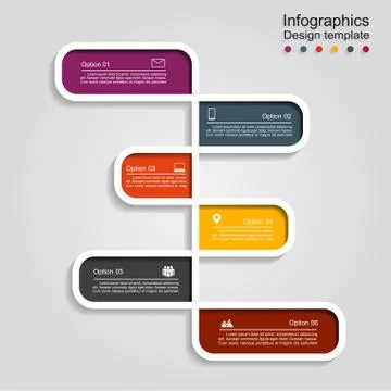 Infographic design with elements and icons. Vector illustration Stock Illustration