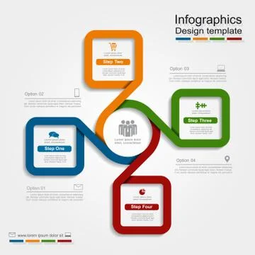 Infographic design with elements and icons. Vector illustration Stock Illustration