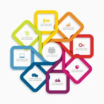 Infographic design with elements and icons. Vector illustration Stock Illustration