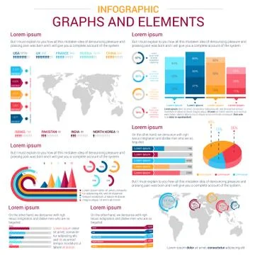 Infographic design elements with graph and chart 스톡 일러스트