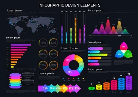 Infographic design elements, graphics and charts Illustrazione stock