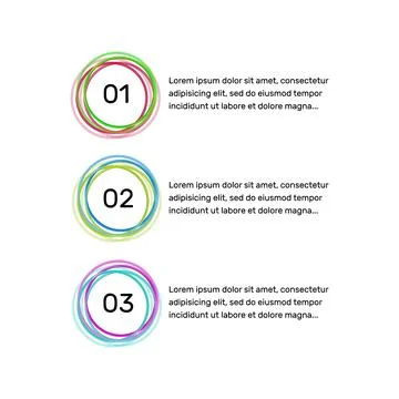 Infographic design elements, vector circle button with 1, 2, 3 numbers Illustrazione stock