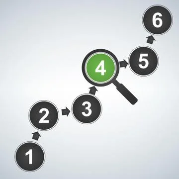 Infographic design elements for your business data with 6 options, parts, ste Stock Illustration