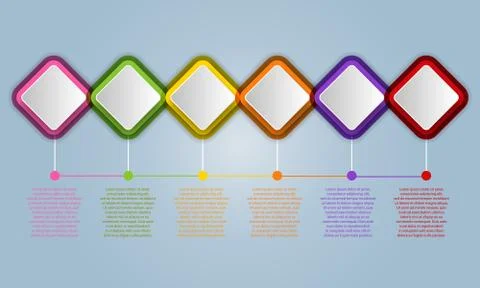 Infographic design elements for your business with 6 options, parts, steps or Stock Illustration