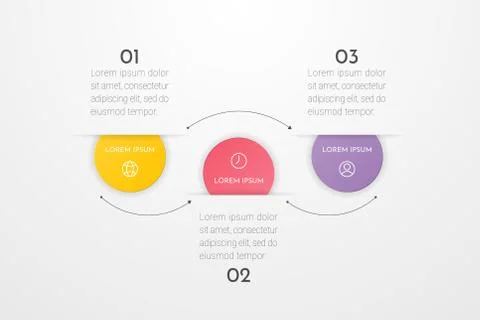 Infographic design elements for your business data with 3 circle options Stock Illustration