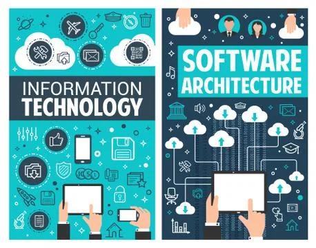 Infographic design of information technology 库存插图