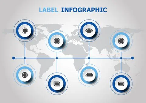 Infographic design with label icons Stock Illustration