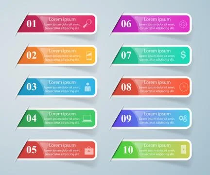 Infographic design. List of 10 items Stock Illustration
