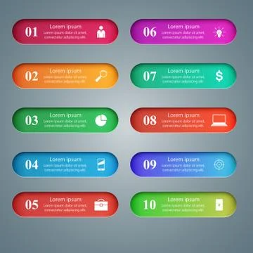 Infographic design. List of 10 items. Stock Illustration