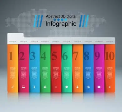 Infographic design. List of 10 items. Stock Illustration