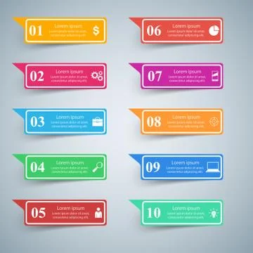 Infographic design. List of 10 items. Stock Illustration