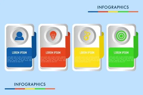 Infographic design with options or step number 4 Stock Illustration