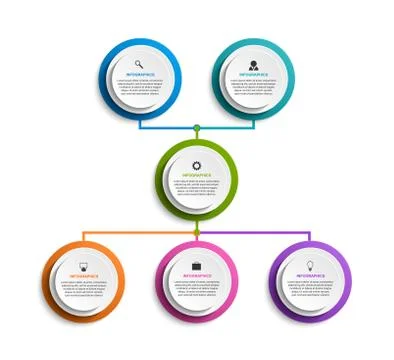 Infographic design organization chart template. Stock Illustration