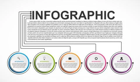 Infographic design organization chart template for business presentations Stock Illustration