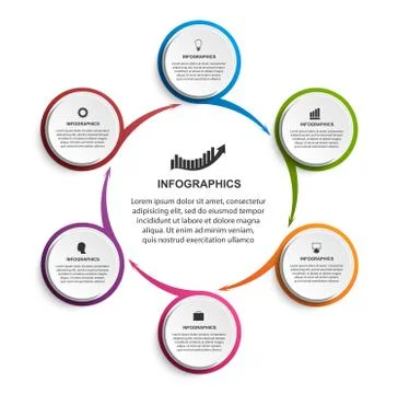 Infographic design organization chart template for business presentations Stock Illustration