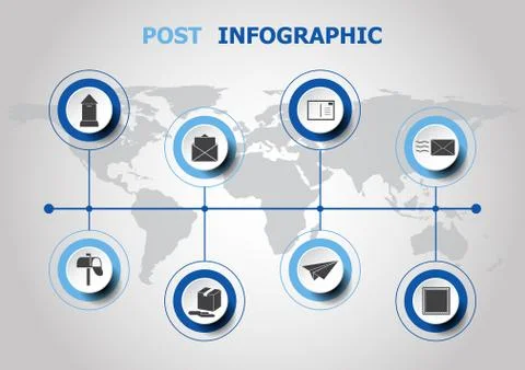 Infographic design with post icons Stock Illustration
