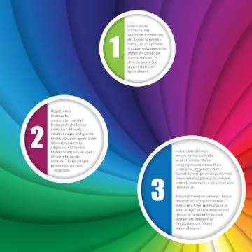 Infographic design with rainbow background Illustrazione stock