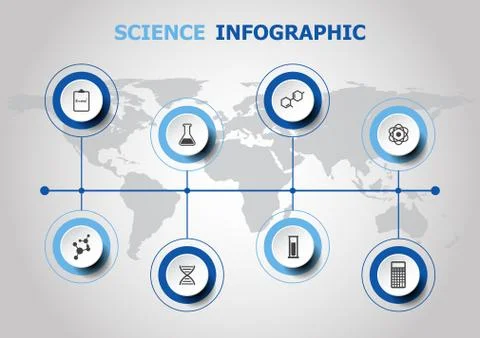 Infographic design with science icons Stock Illustration