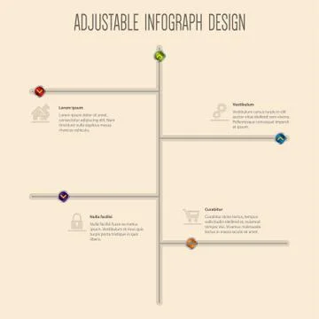 Infographic design with slideable buttons Stock Illustration